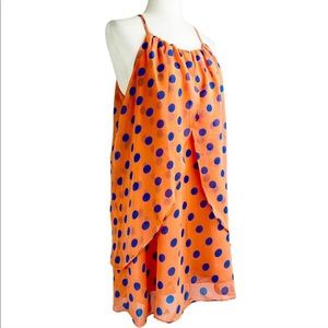 Altard State peach and blue polka dot dress. Size M